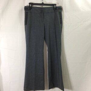 Ann Taylor Loft Career Pants Gray Marissa Ribbon Accents Office Wide Leg 8P